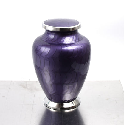 Purple with Silver Aria Adult Cremation Urn