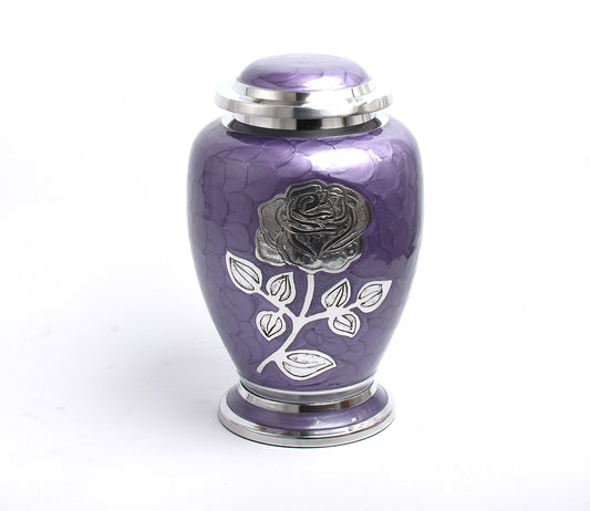 Purple Rose Flower Cremation Urn Dove Design