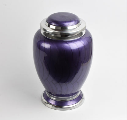 Purple and Silver Dove Shape Urn