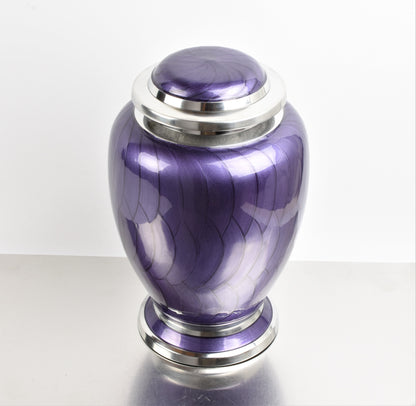 Purple and Silver Dove Shape Urn