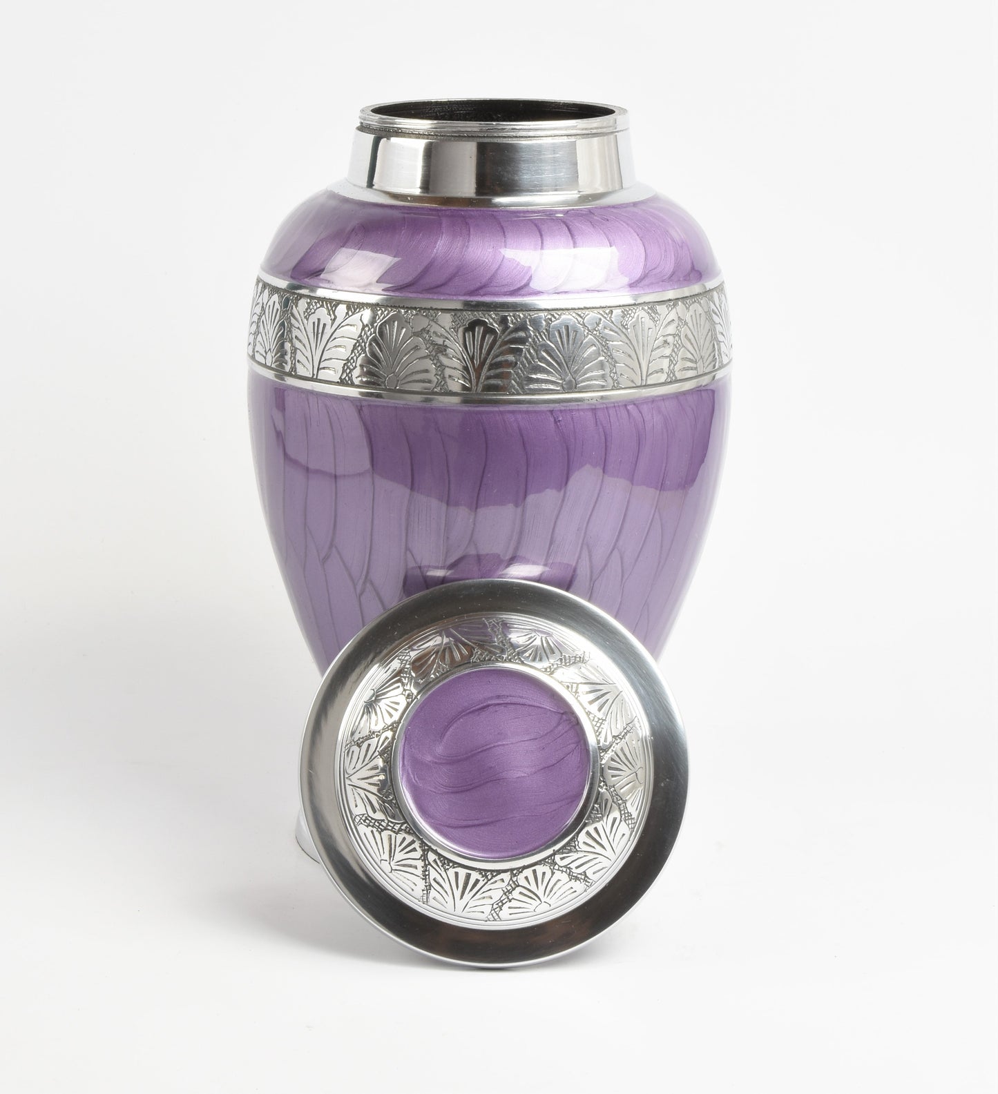 Purple & Silver Aluminium Dove Cremation Urn