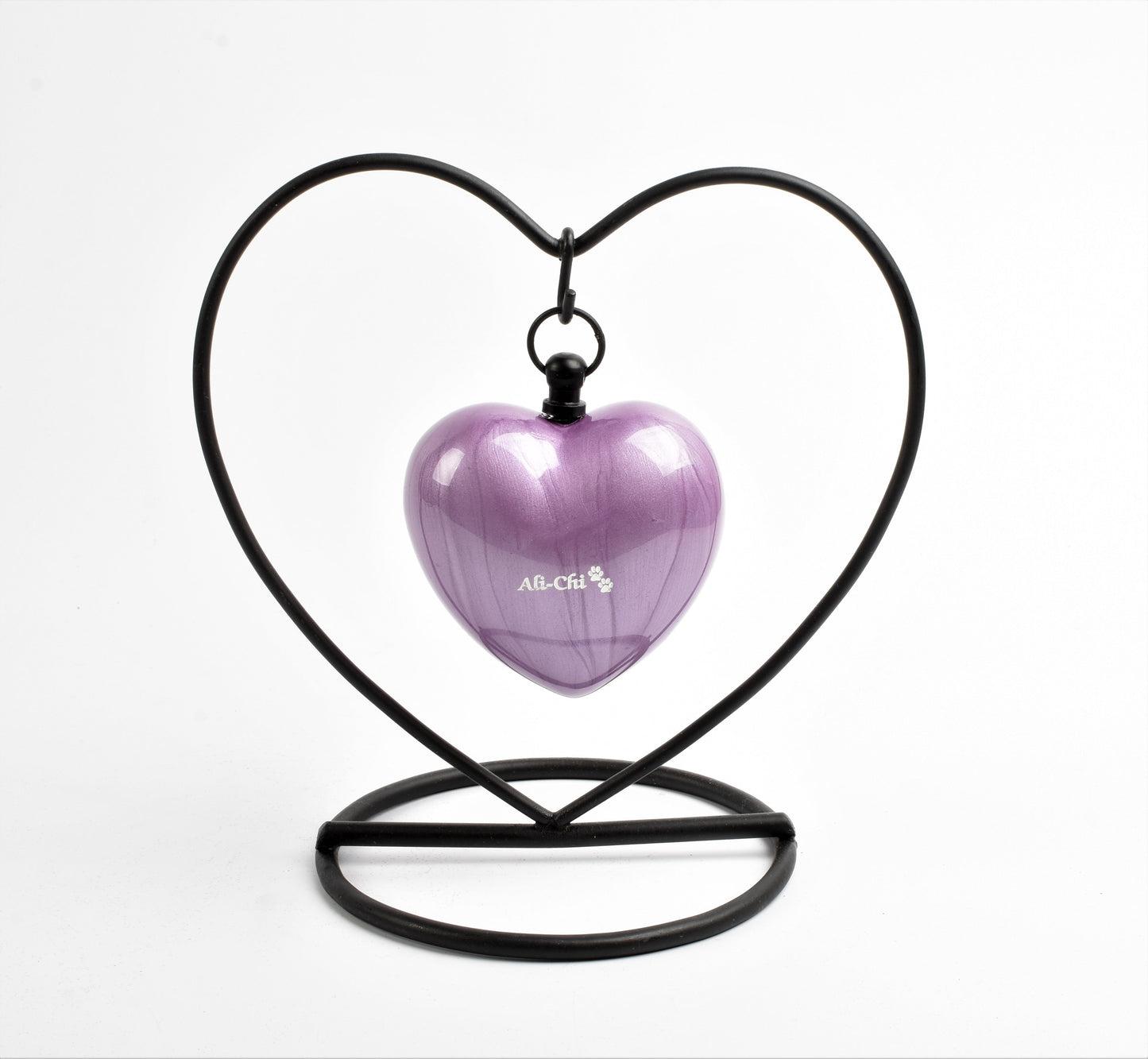Heart In Heart Keepsake Cremation Ashes Urn Purple