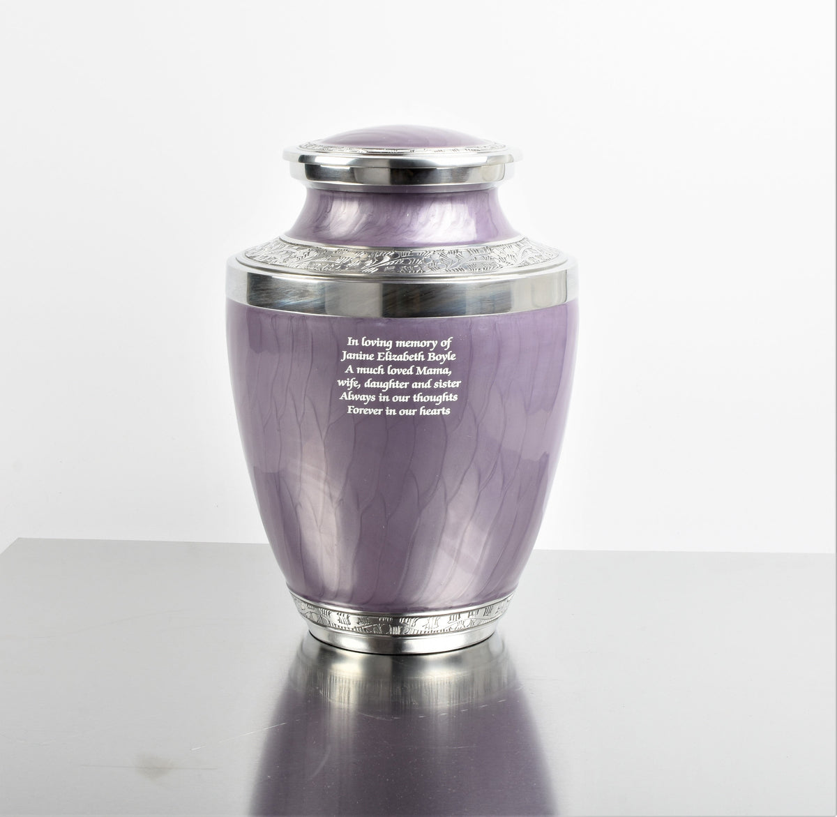 Purple and Silver Aluminium Cremation Testi Urn