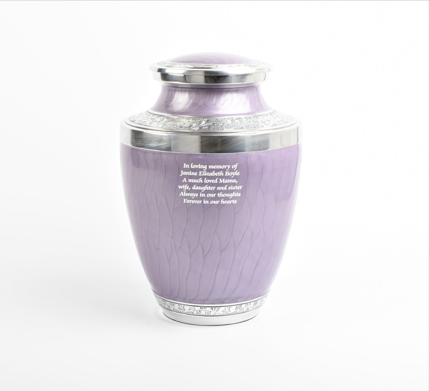 Purple and Silver Aluminium Cremation Testi Urn