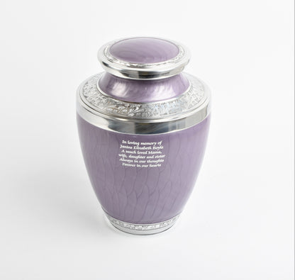Purple and Silver Aluminium Cremation Testi Urn