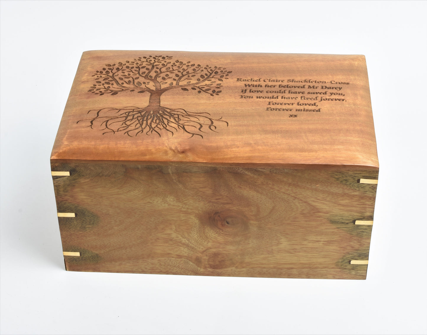 Extra Large Double Capacity Solid Wood Tree Of Life Casket
