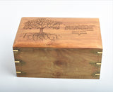 Large Solid Wood Cremation Ashes Casket Urn Tree Of Life