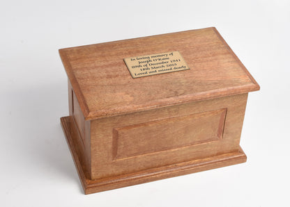 Adult Wood Ashes Casket Decorative Grooves