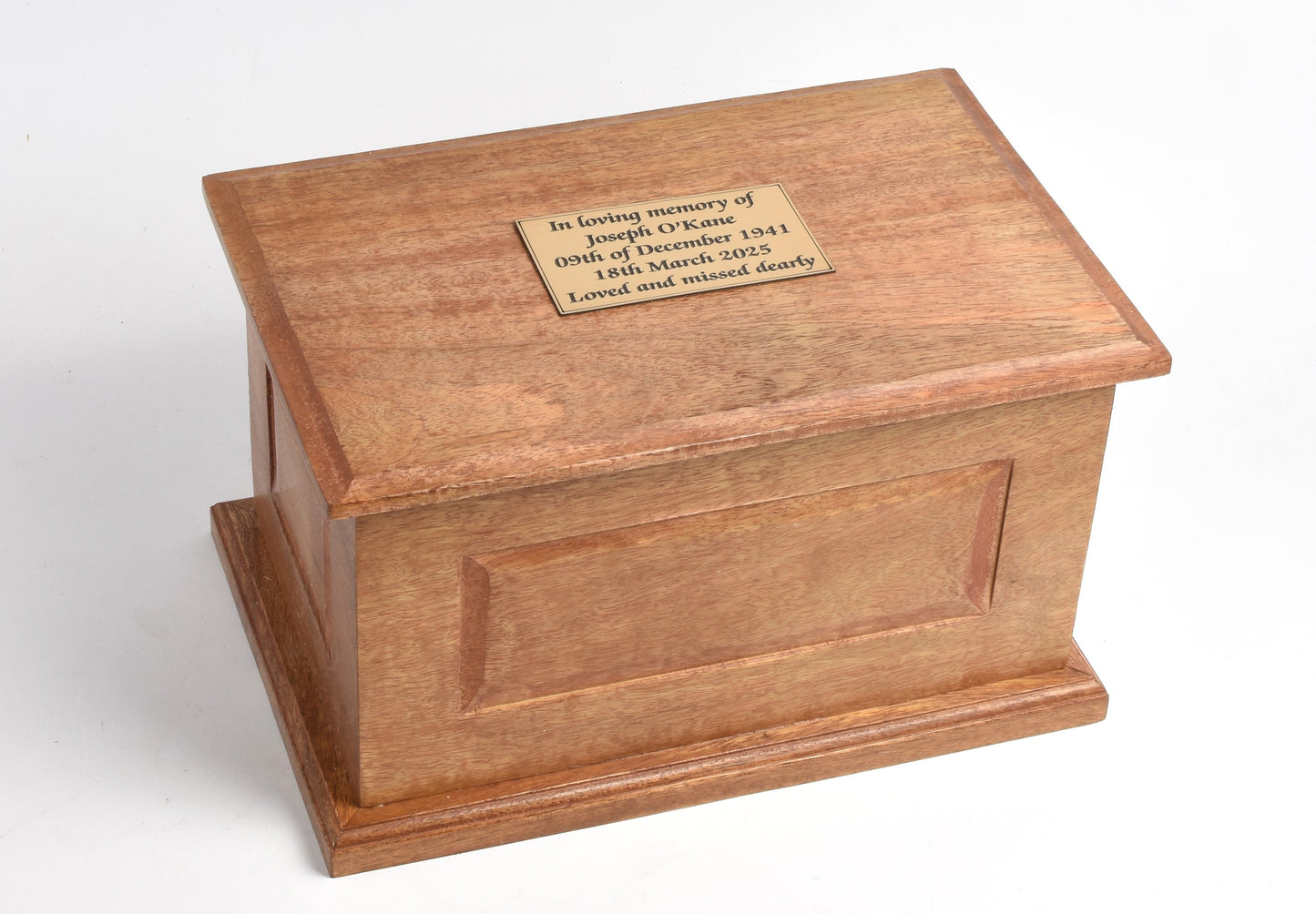 Adult Wood Ashes Casket Decorative Grooves