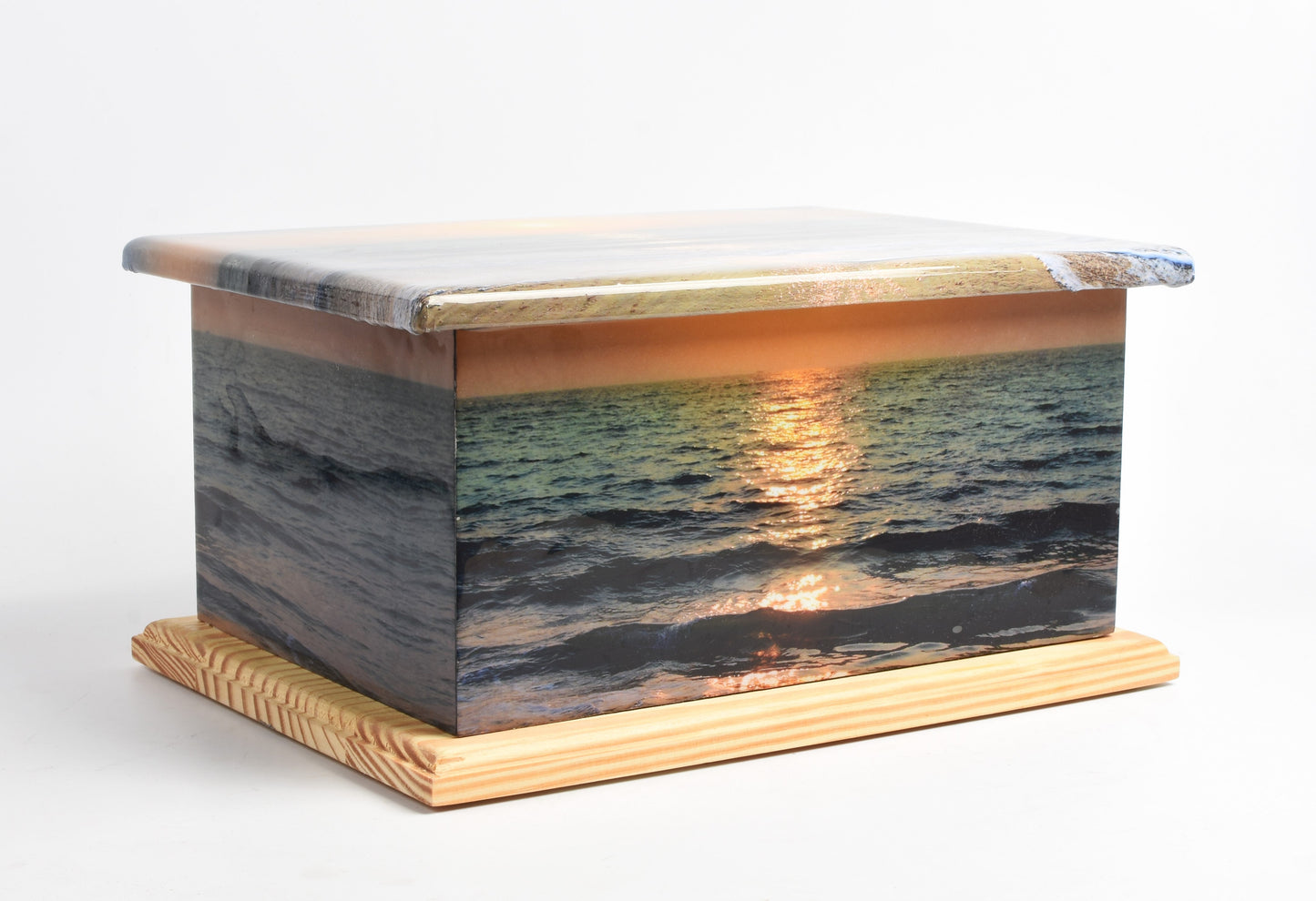 Sunset MDF/Teak Wood Casket