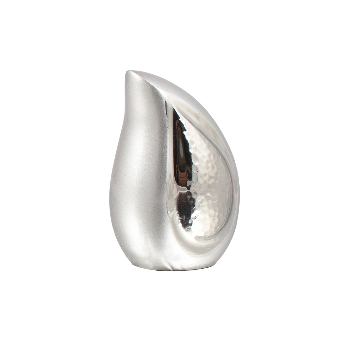 Silver hammered Small Teardrop Keepsake Urn