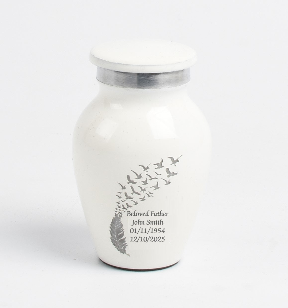 White Feather Keepsake Cremation Urn
