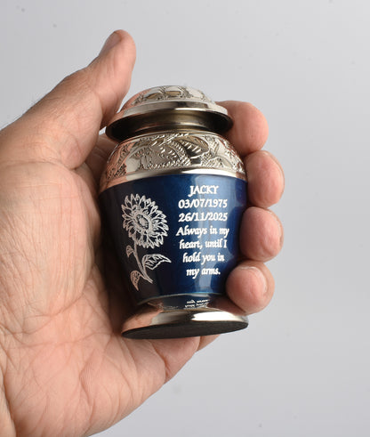 Blue Flower Mini Keepsake Urn