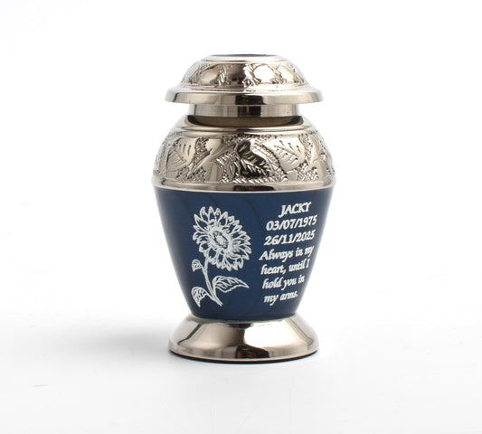 Blue Flower Mini Keepsake Urn