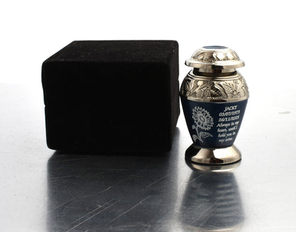 Blue Flower Mini Keepsake Urn