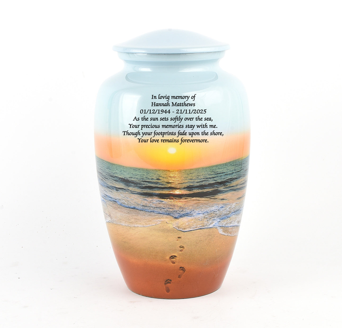 Sunset Footprint Adult Cremation Ashes Urn