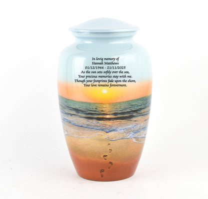 Sunset Footprint Adult Cremation Ashes Urn