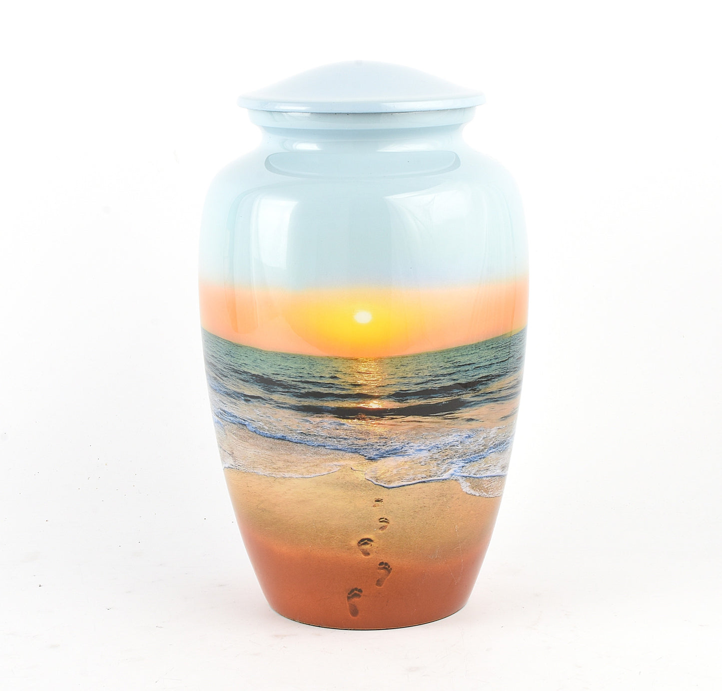 Sunset Footprint Adult Cremation Ashes Urn