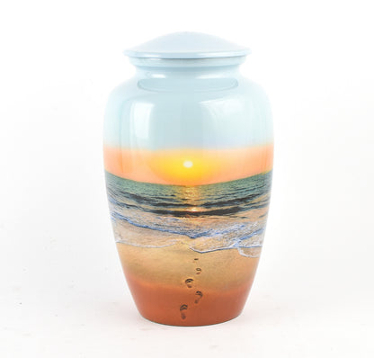 Sunset Footprint Adult Cremation Ashes Urn