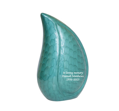 Green Teardrop Cremation Urn