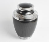 Black and Silver Cremation Urn Testi Style