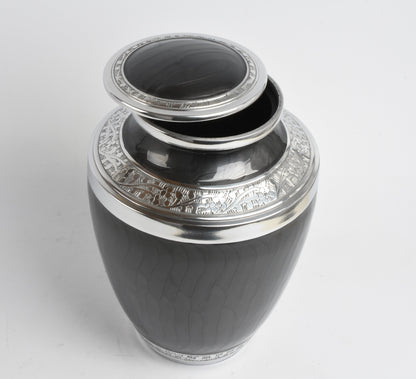 Black and Silver Cremation Urn Testi Style