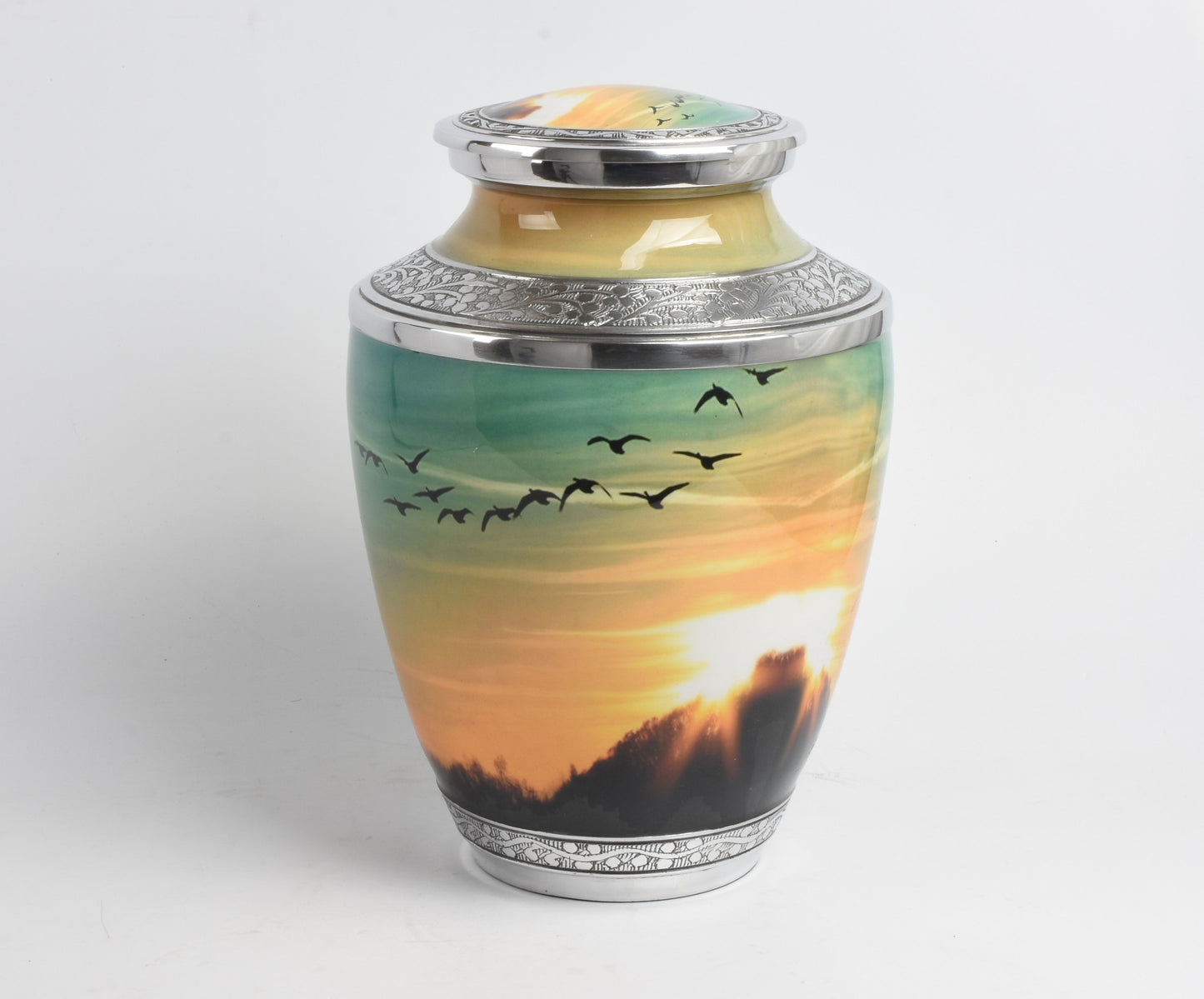 Flying Bird Design Aluminium Cremation Urn