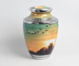 Flying Bird Design Aluminium Cremation Urn