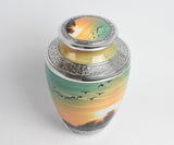 Flying Bird Design Aluminium Cremation Urn