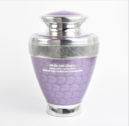 Purple Milano Aluminium Cremation Urn