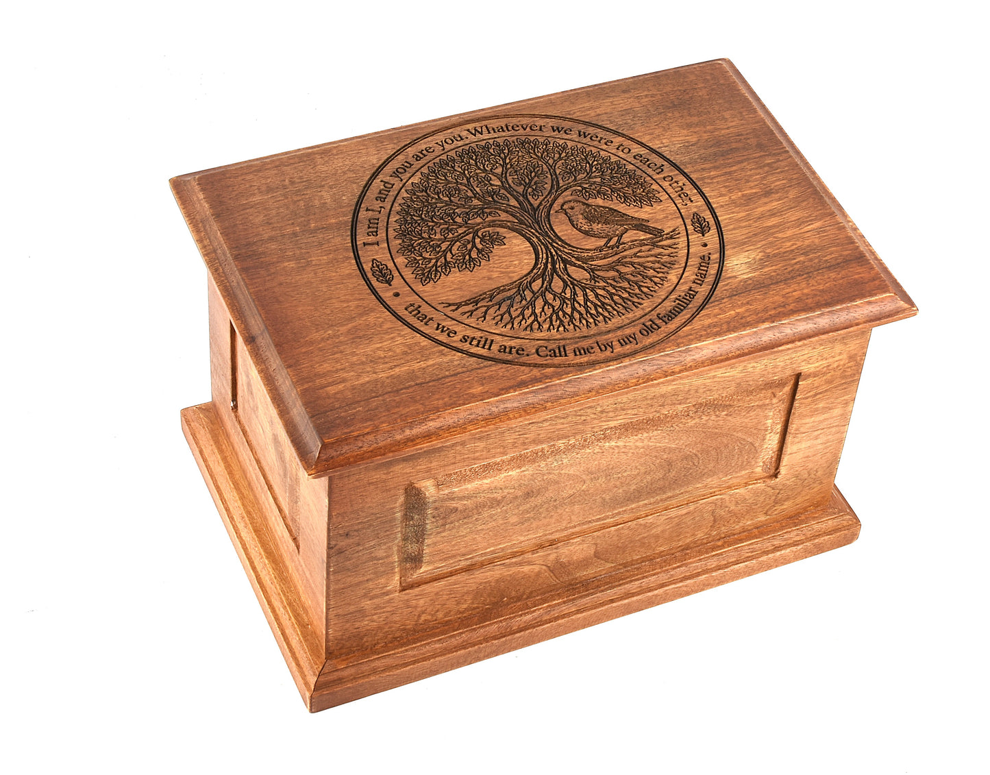 Adult Wood Tree and Robin Engraved  Cremation Ashes Urn
