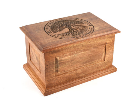 Adult Wood Tree and Robin Engraved  Cremation Ashes Urn