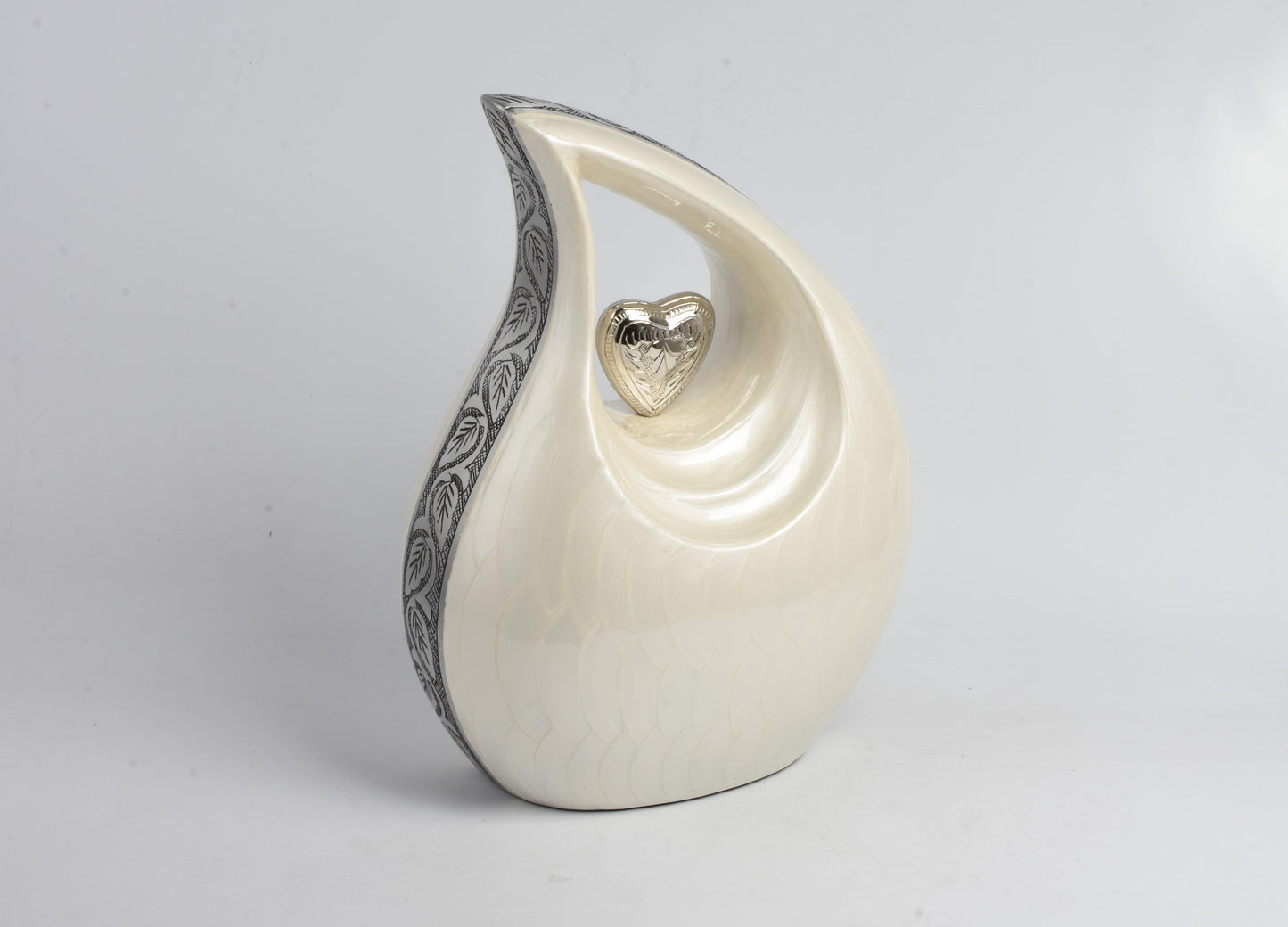 Forever in My Heart White Teardrop Urn