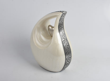 Forever in My Heart White Teardrop Urn