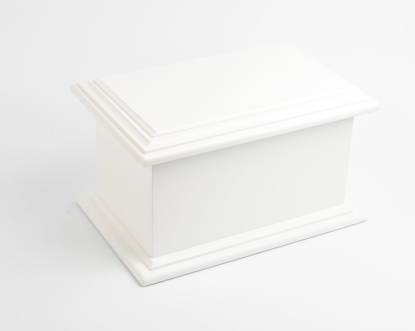 White MDF Wood Cremation Ashes Casket Urn L/M/S