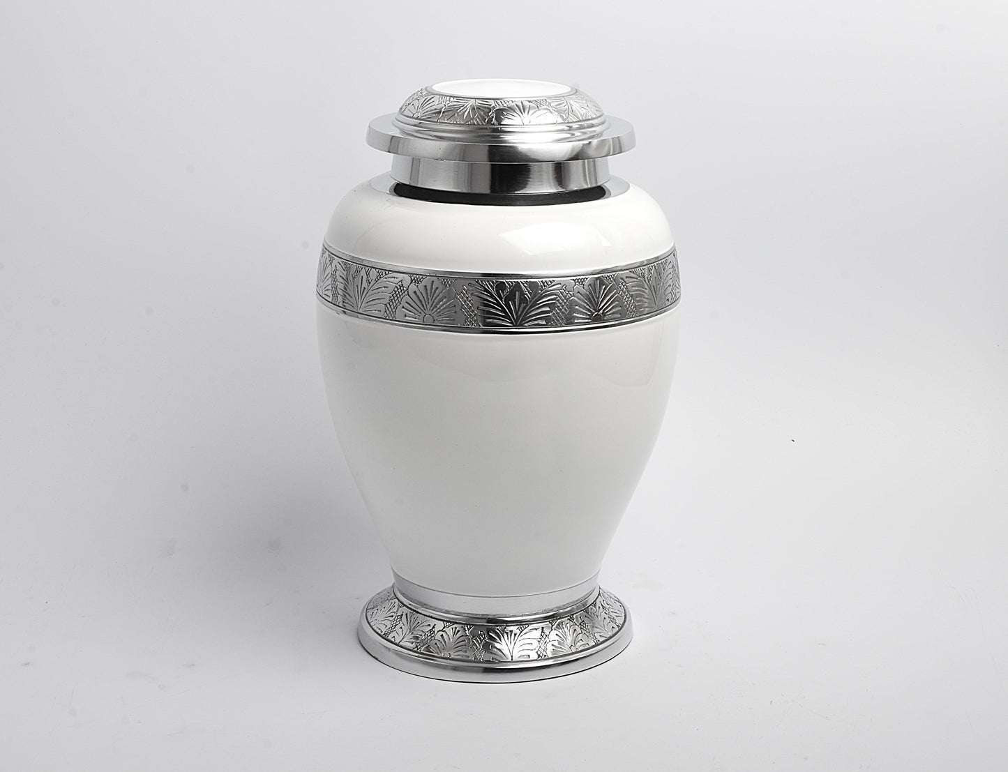 White & Silver Aluminium Dove Cremation Urn