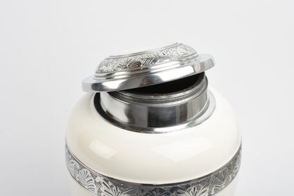 White with sliver band and angel wings