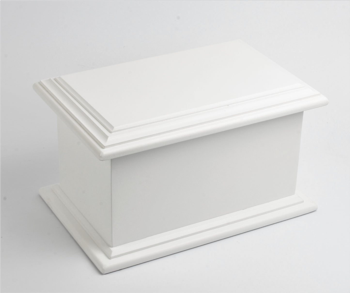 White MDF Wood Cremation Ashes Casket Urn L/M/S