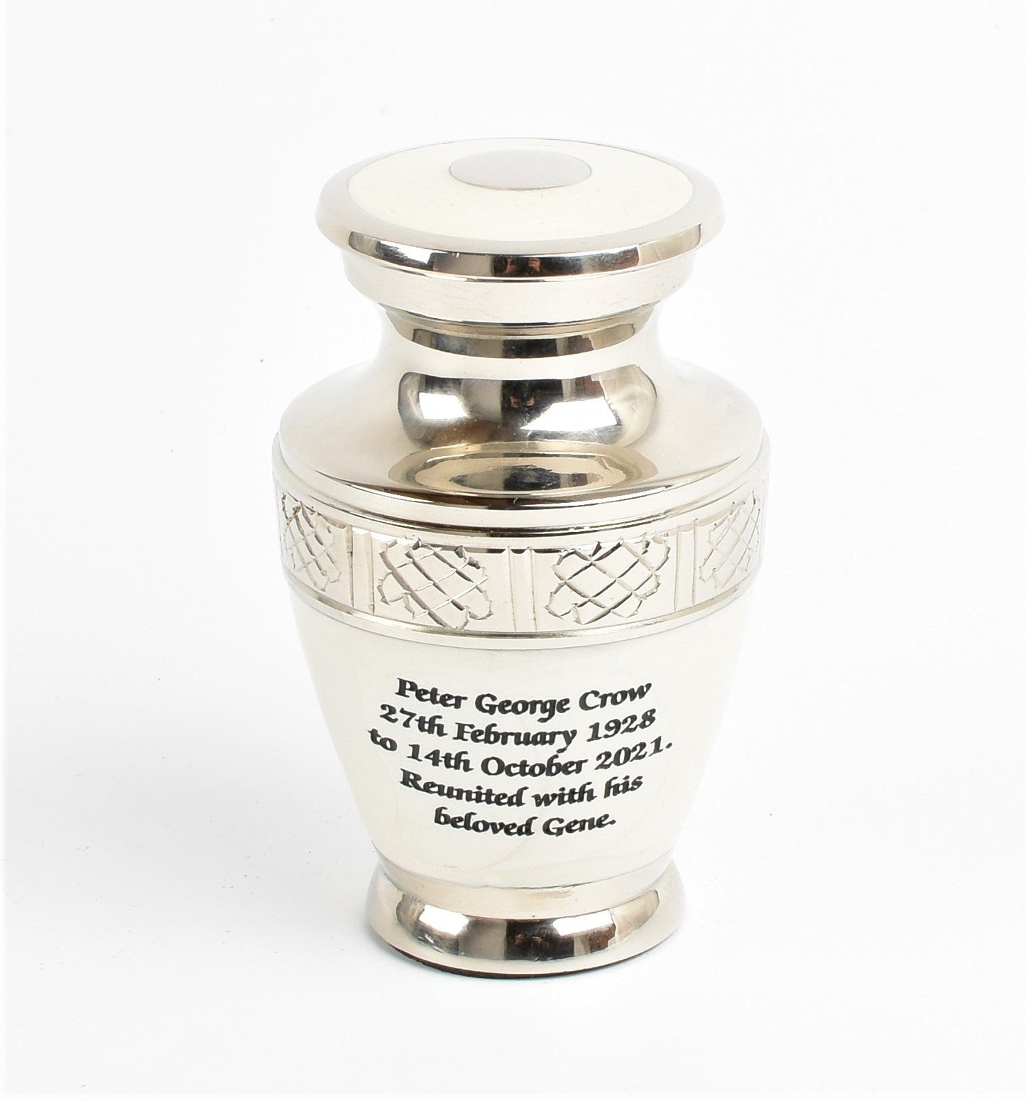 Pearl White And Silver Milano Keepsake