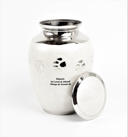 White Paw 8" Medium Pet Ashes Urn