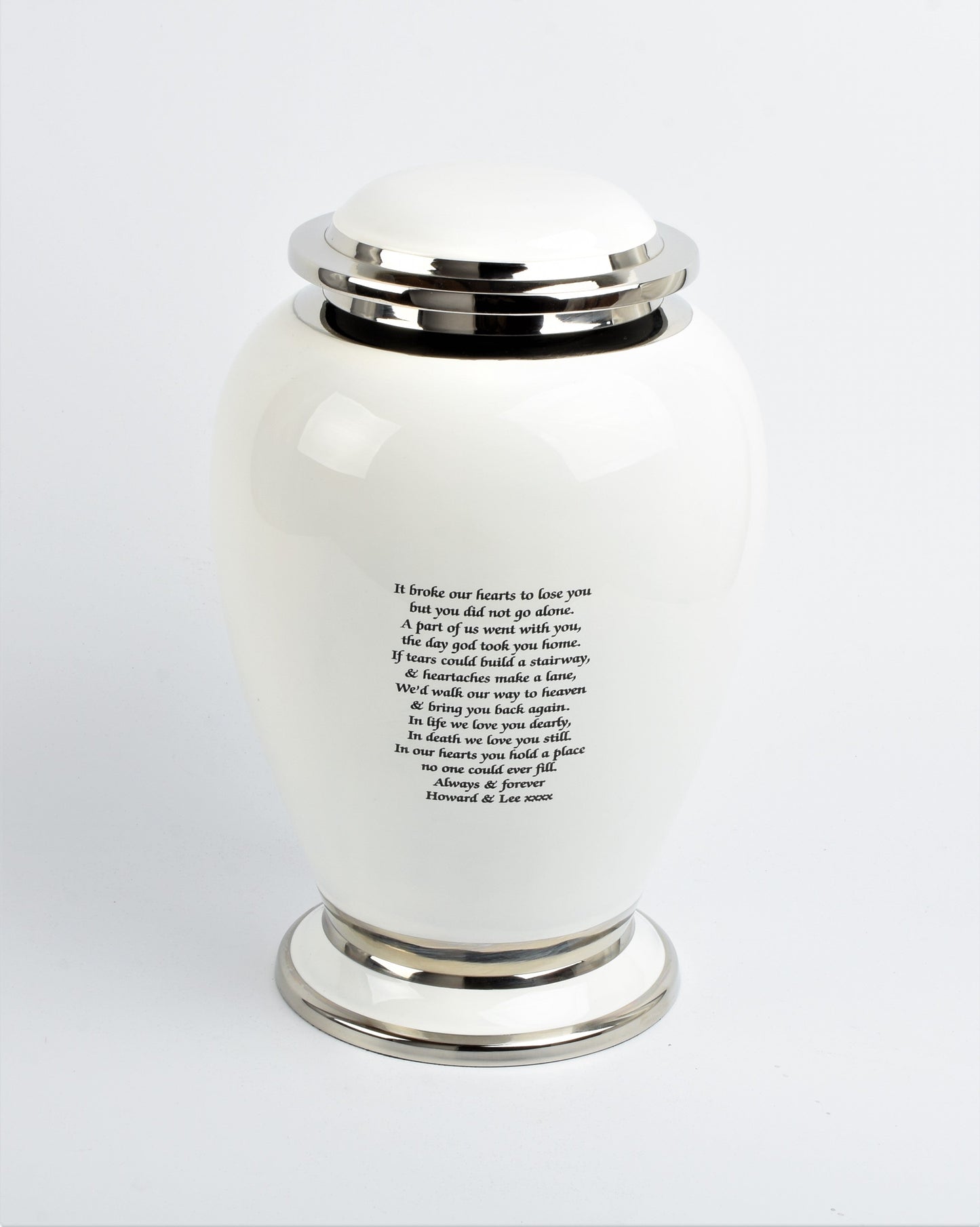 White Rose Flower Cremation Urn Dove Design
