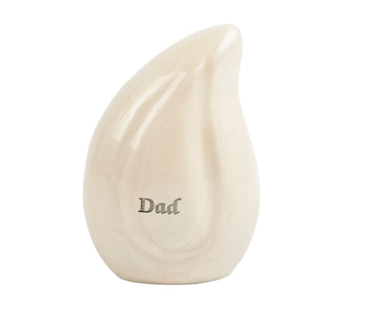 Pearl White Teardrop Keepsake Urn