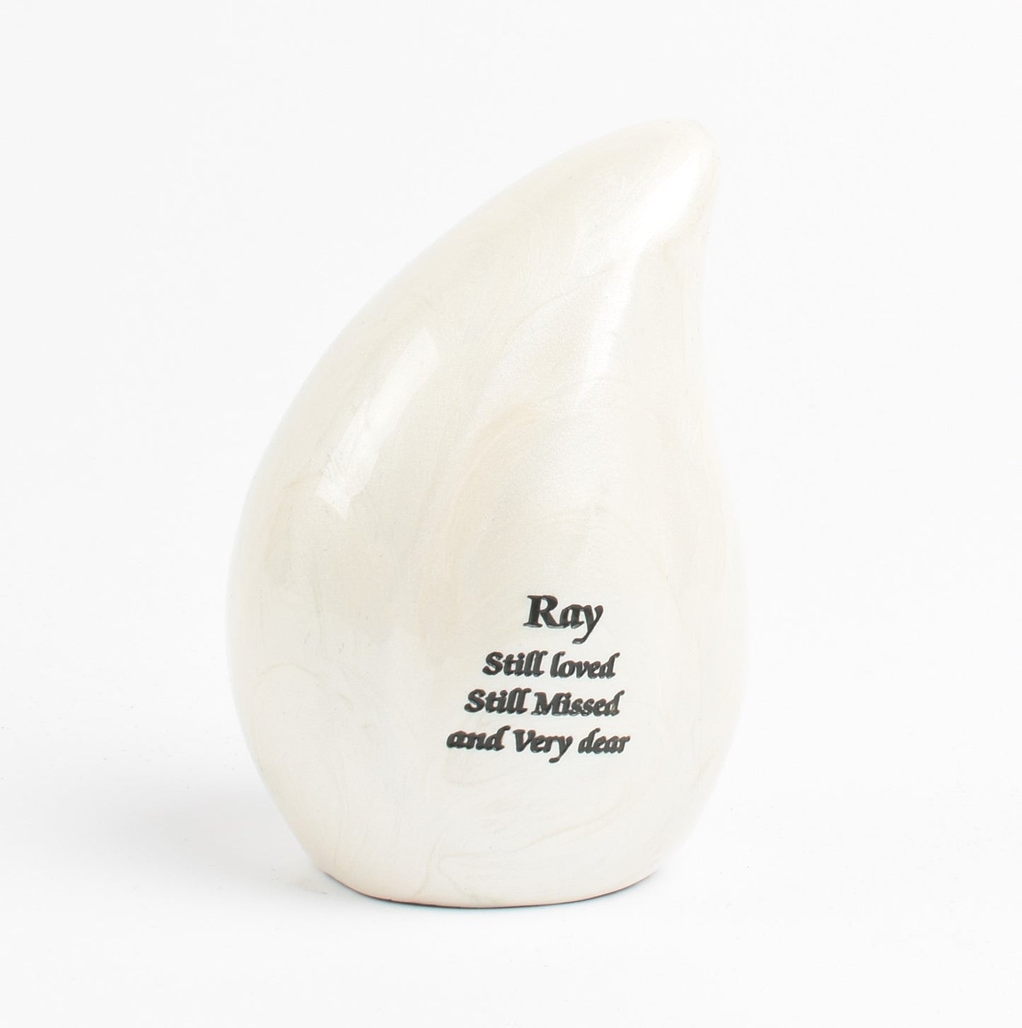 Pearl White Teardrop Keepsake Urn