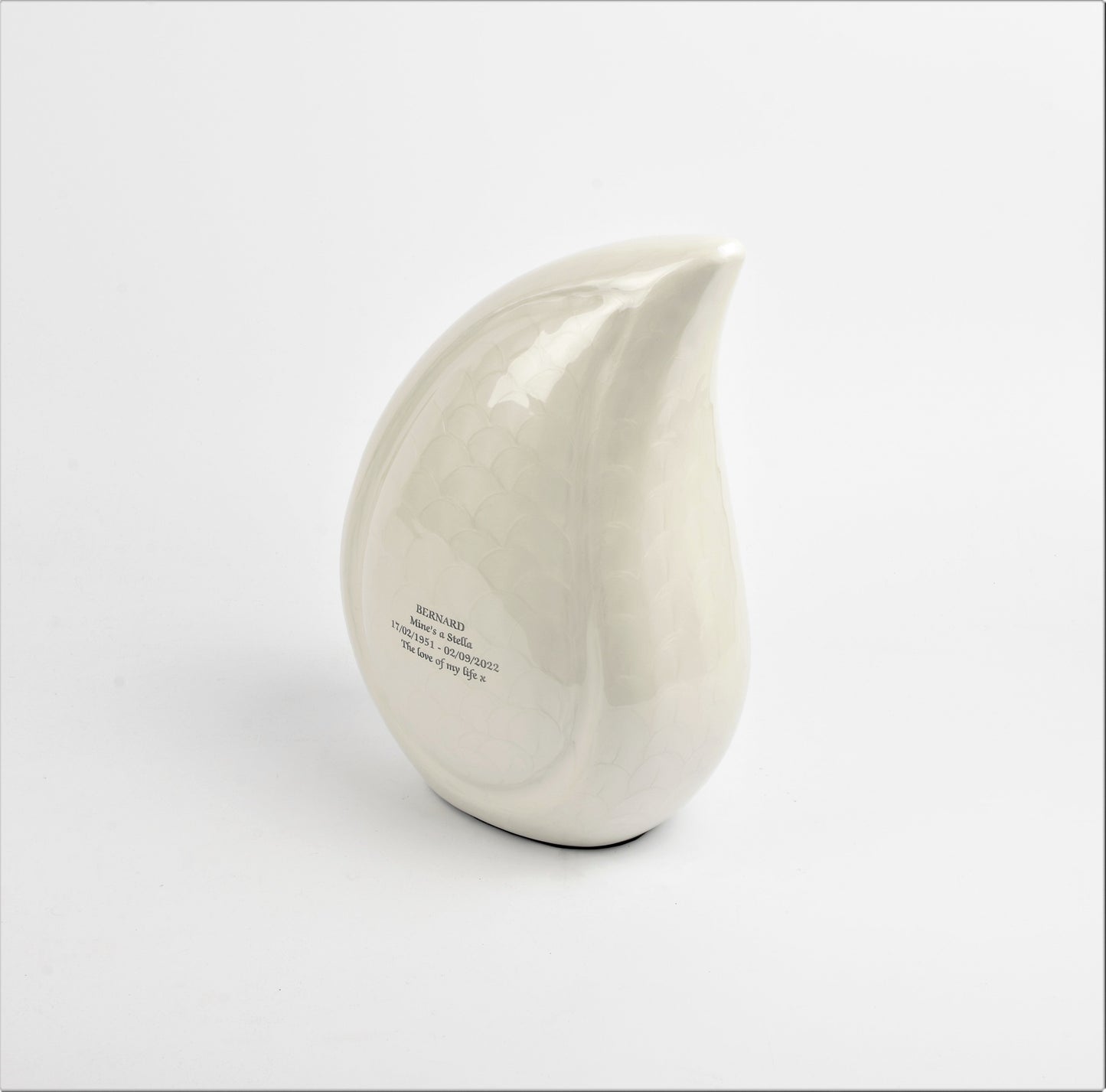Pearl White Teardrop Cremation Urn