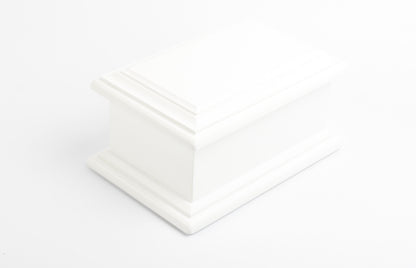White MDF Wood Cremation Ashes Casket Urn L/M/S