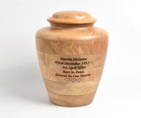 Wood Jar Urn 10 inch