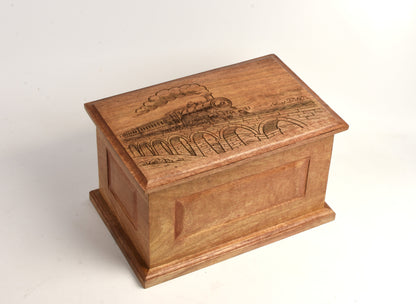 Large Solid Wood Casket Train