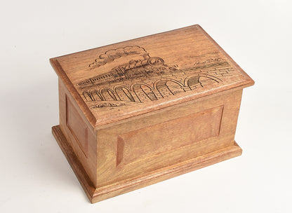 Large Solid Wood Casket Train