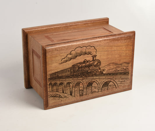 Large Solid Wood Casket Train