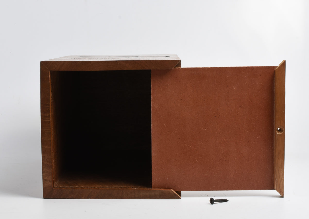 Wood Casket for Adult Ashes Feather Design